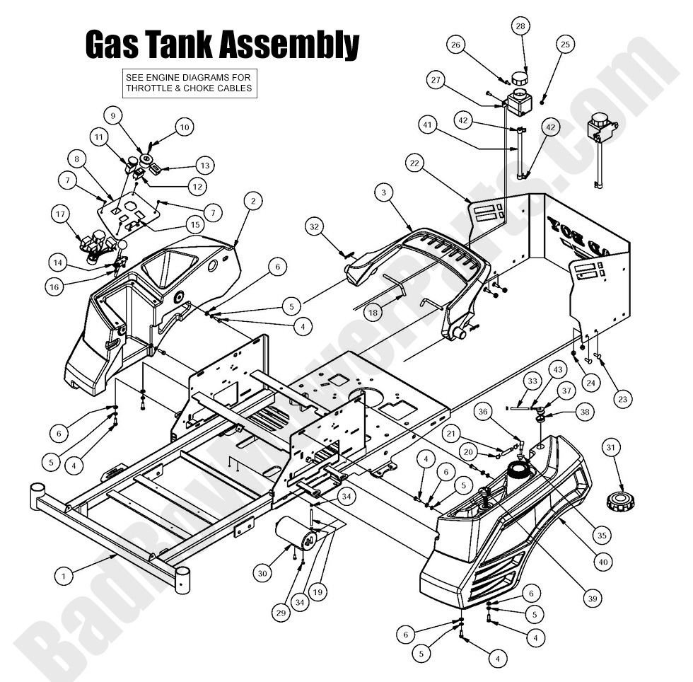 1419 - Bad Boy Mower Parts Lookup > 2016 > ZT Elite > Gas Tank Assembly